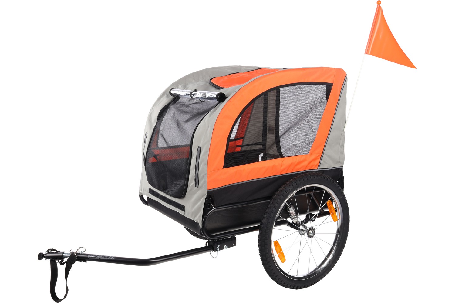 Hundefahrradanhänger Jolene grau/orange Hundefahrradanhänger Jolene grau/orange