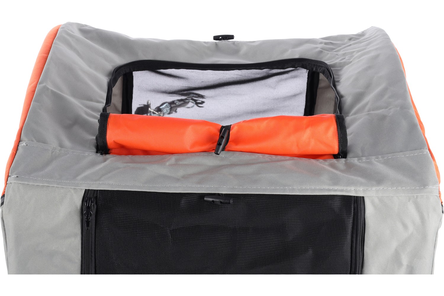 Dog bike trailer Jolene grey/orange (3)
