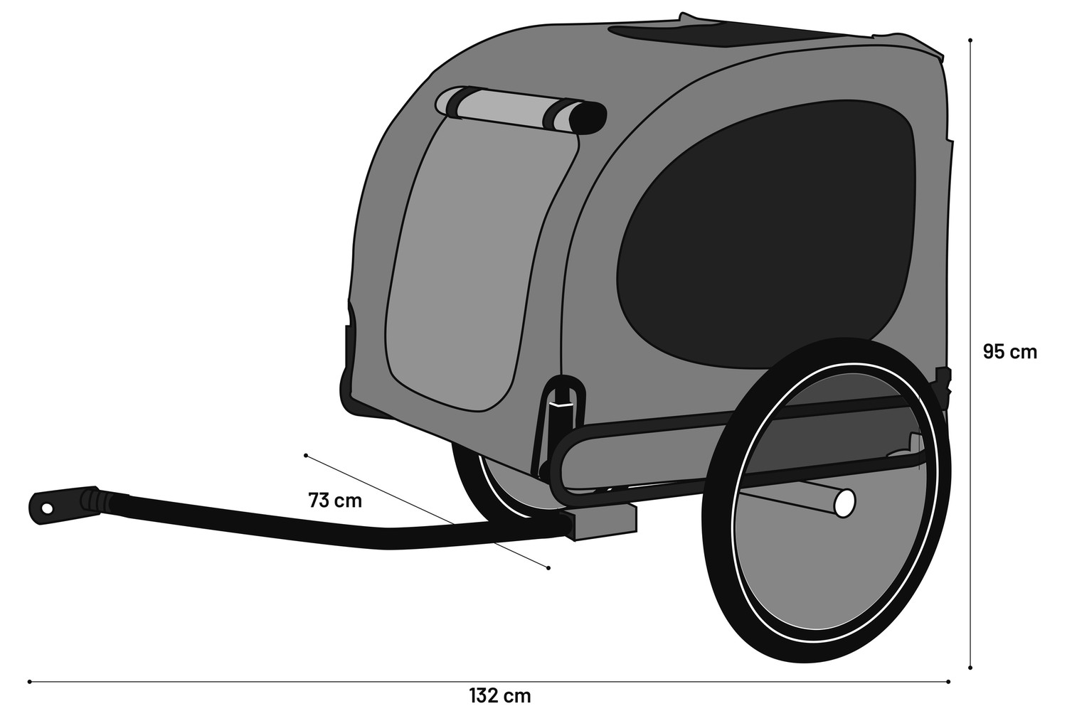 Dog bike trailer Jolene grey/orange (5)