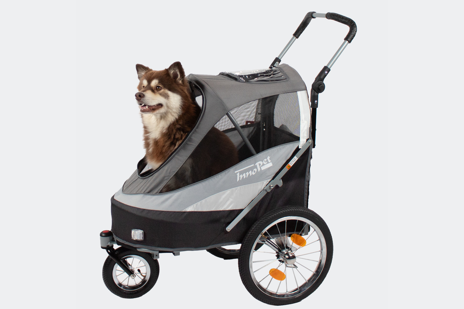 Hundefahrradanh&auml;nger & Buggy InnoPet Sporty DeLuxe schwarz/silber