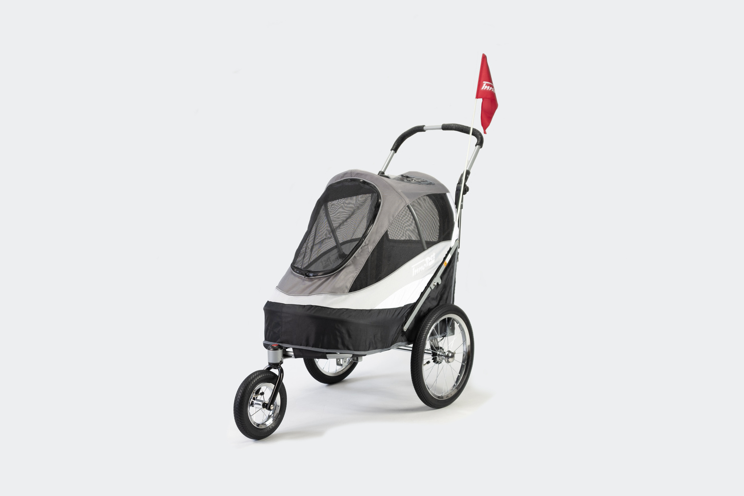 Dog bike trailer & stroller InnoPet Sporty DeLuxe black/silver (3)