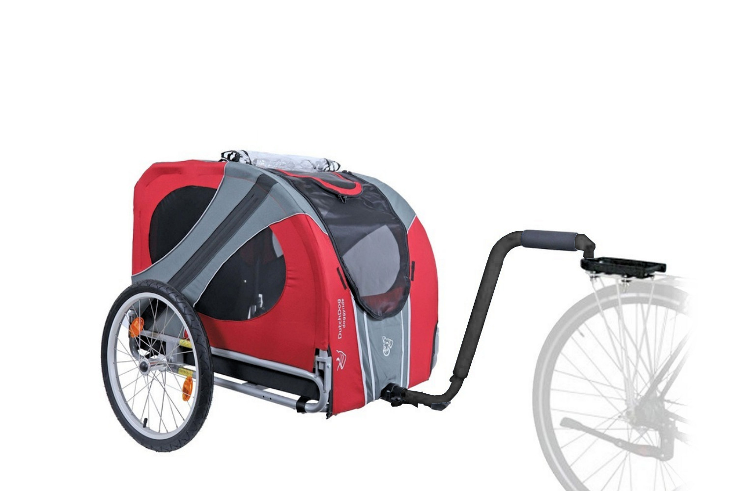 Remorque vélo pour chien DoggyRide Novel20 Trailer rouge - Britch Lite  accouplement porte-bagages