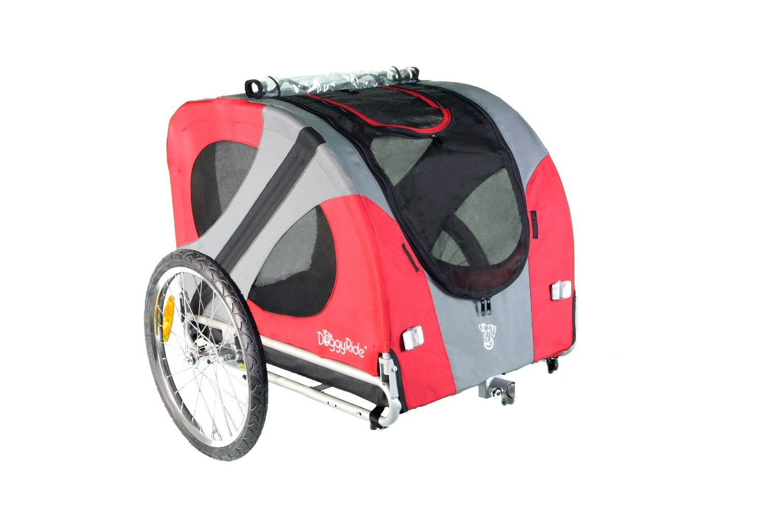 overloop samenvoegen Omhoog Hondenfietskar DoggyRide Original Trailer rood-grijs - zonder koppeling |  PetWareShop