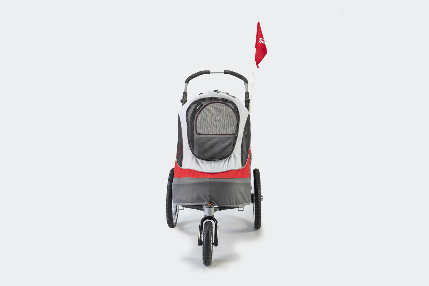 Dog bike trailer & stroller InnoPet Sporty DeLuxe red/offwhite (2)