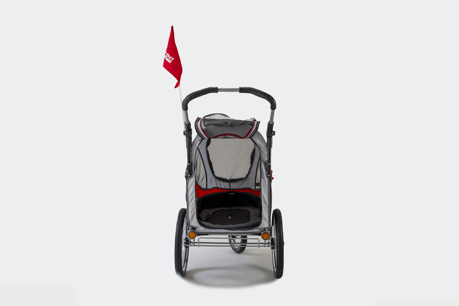 Dog bike trailer & stroller InnoPet Sporty DeLuxe red/offwhite (4)