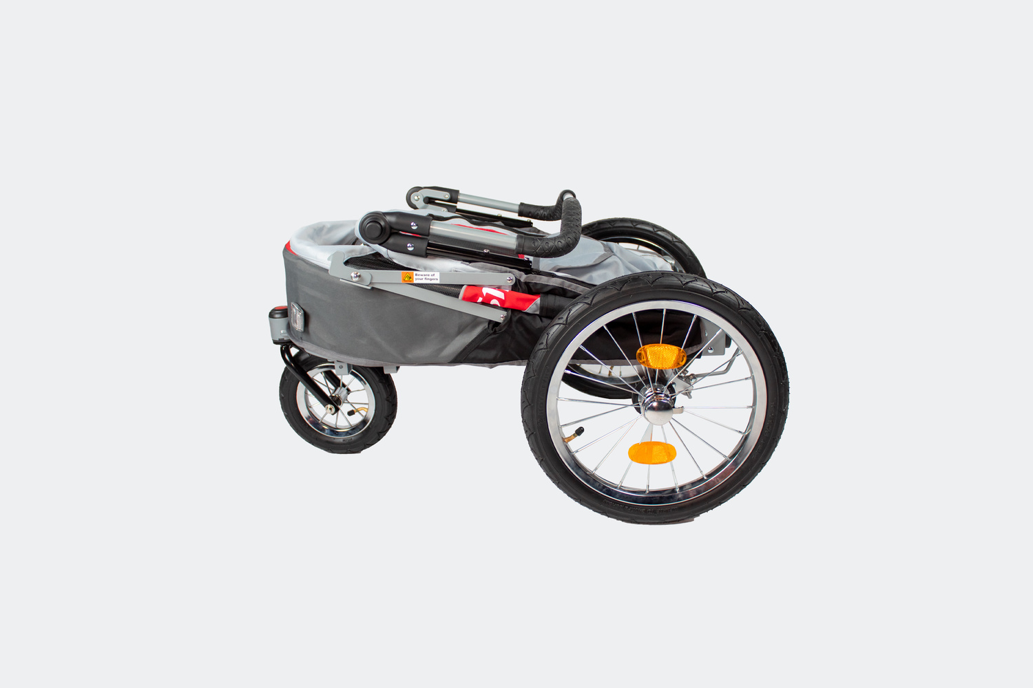 Dog bike trailer & stroller InnoPet Sporty DeLuxe red/offwhite (6)