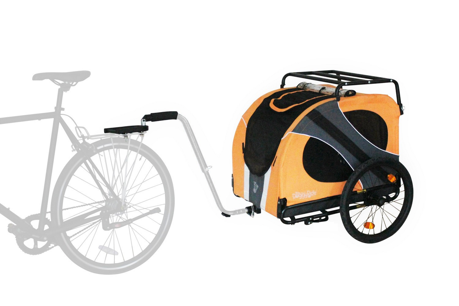 Remorque vélo pour chien DoggyRide Novel15 Trailer orange - Britch Lite  accouplement porte-bagages