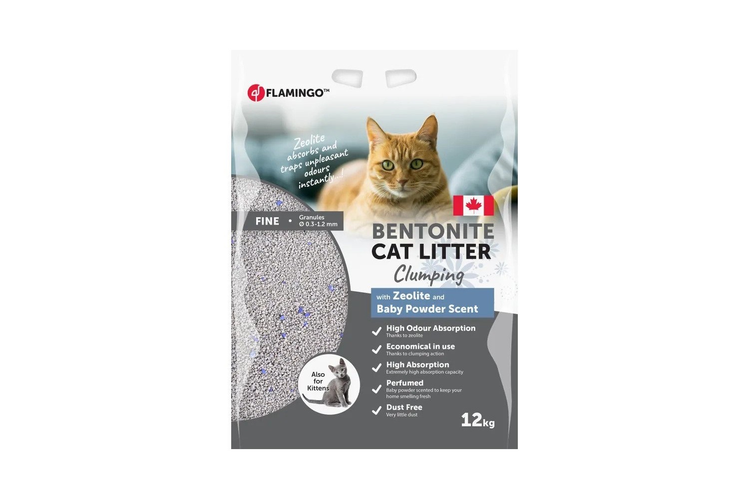 Kattenbakvulling klontvormend met babypoeder geur 12 kg