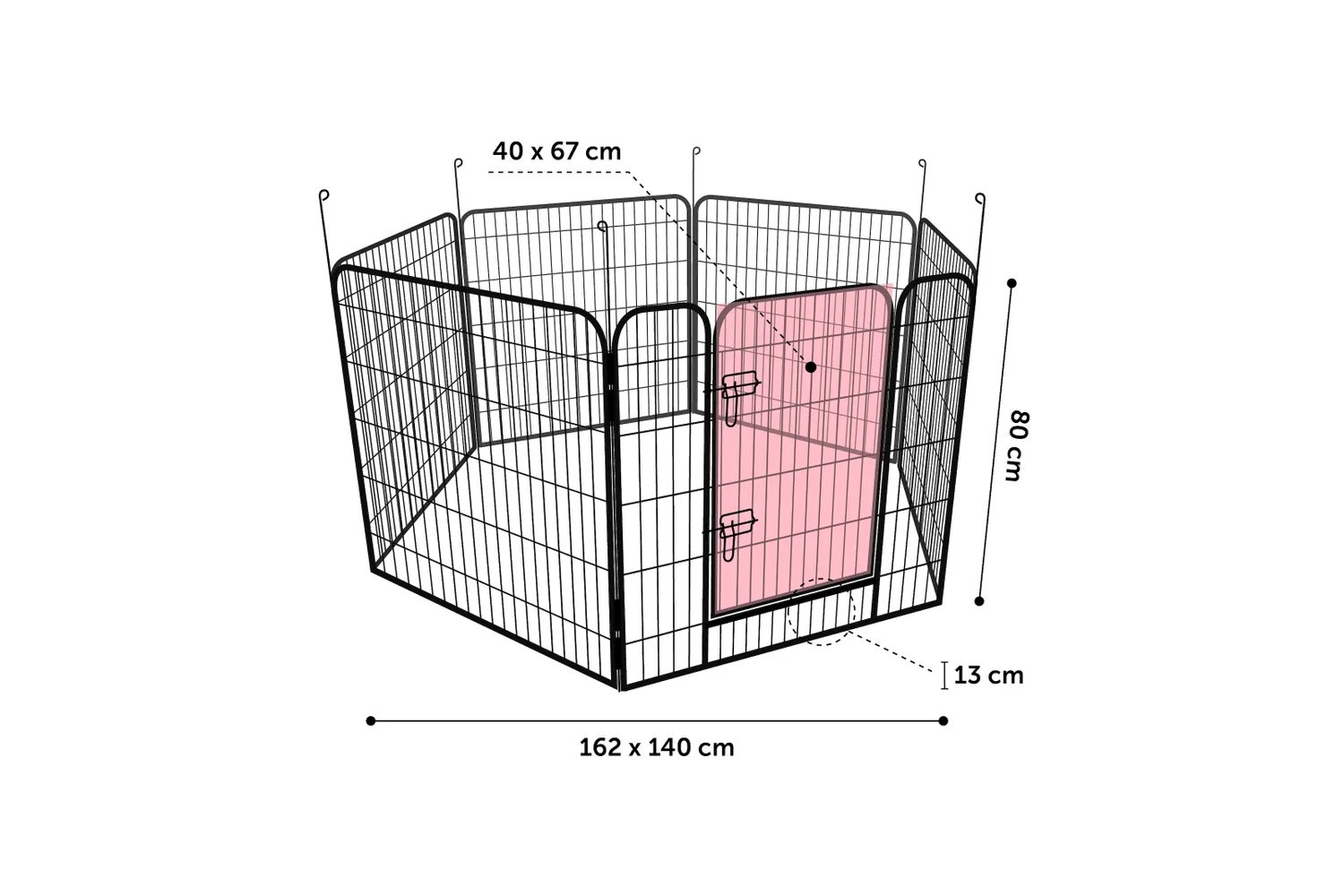Dog crate Zecta black (CDC1FMZE) (3)