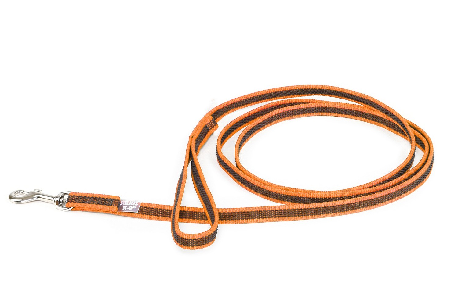 Hundeleine Julius-K9 IDC Color&Gray anti-rutsch Orange 14mm x 2m mit Griff