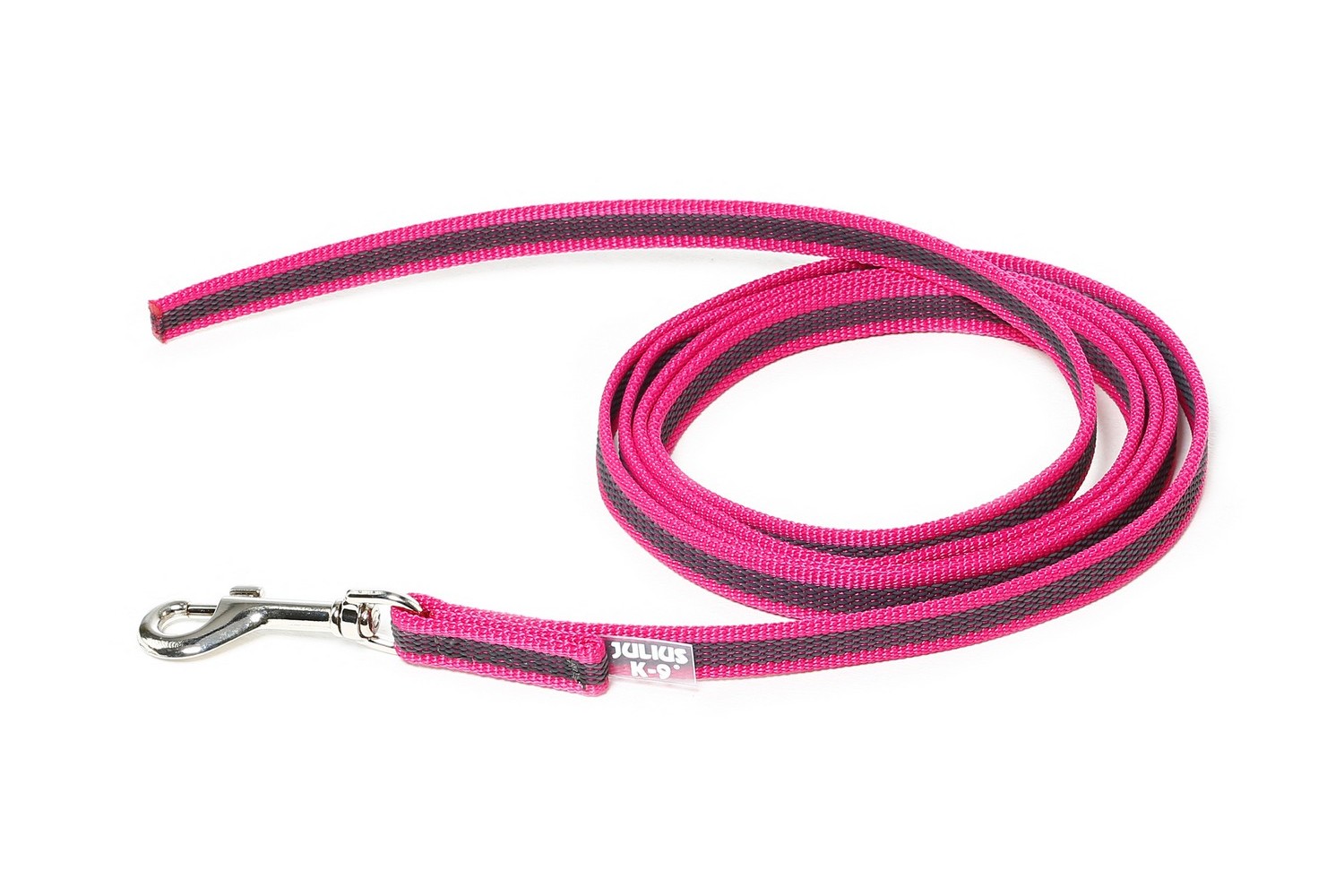 Hundeleine Julius-K9 IDC Color&Gray anti-rutsch Rosa 14mm x 2m