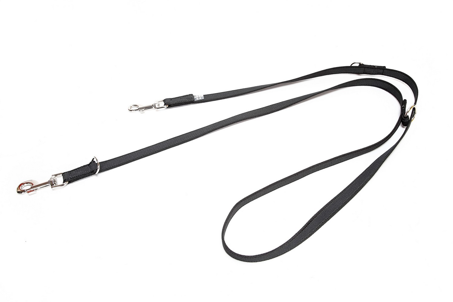 Hundeleine Julius-K9 IDC Color&Gray anti-rutsch Schwarz 20mm x 2,2m einstellbar