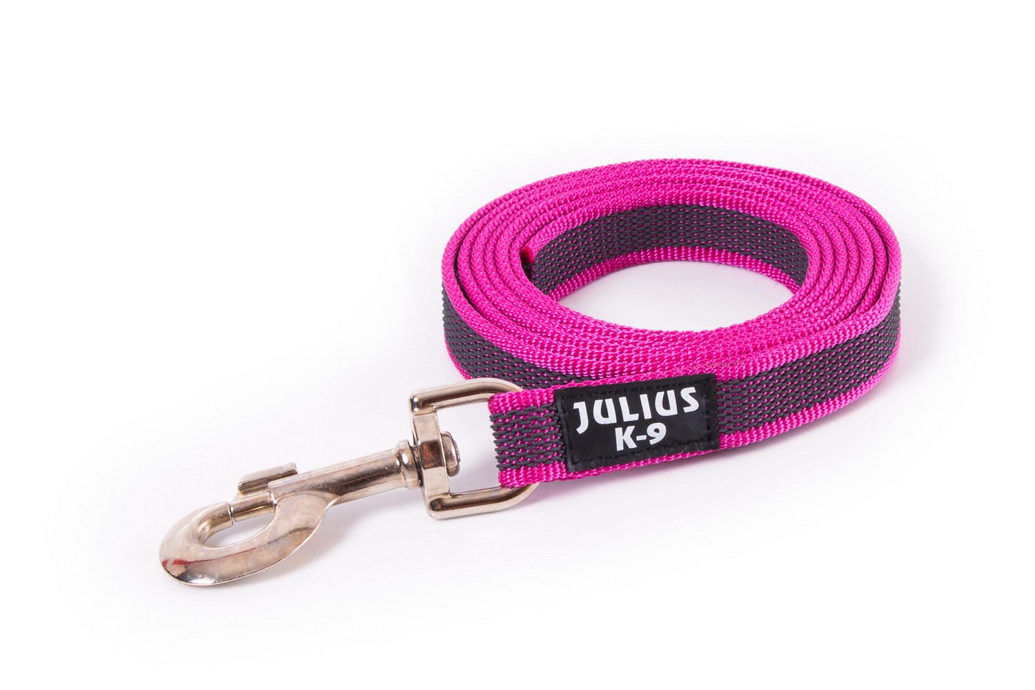 Hundeleine Julius-K9 IDC Color&Gray anti-rutsch Rosa 20mm x 2m