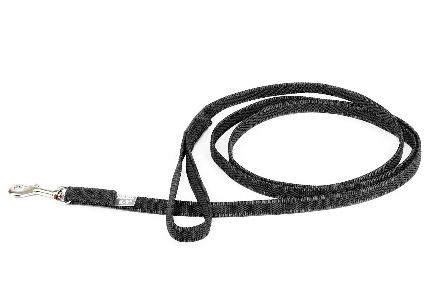 Hundeleine Julius-K9 IDC Color&Gray anti-rutsch Schwarz 14mm x 2m mit Griff