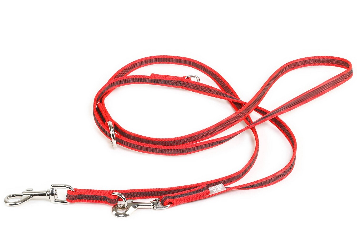 Hundeleine Julius-K9 IDC Color&Gray anti-rutsch Rot 14mm x 2,2m einstellbar