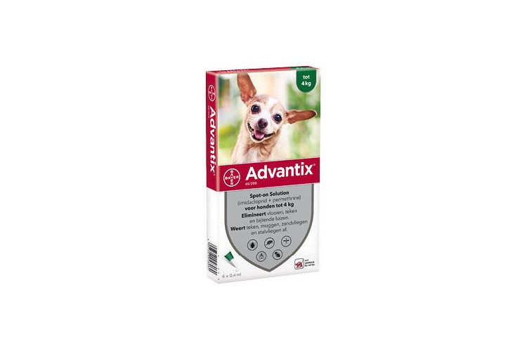 Anti Floh und Zeckenmittel Advantix 40 Hund <4 kg