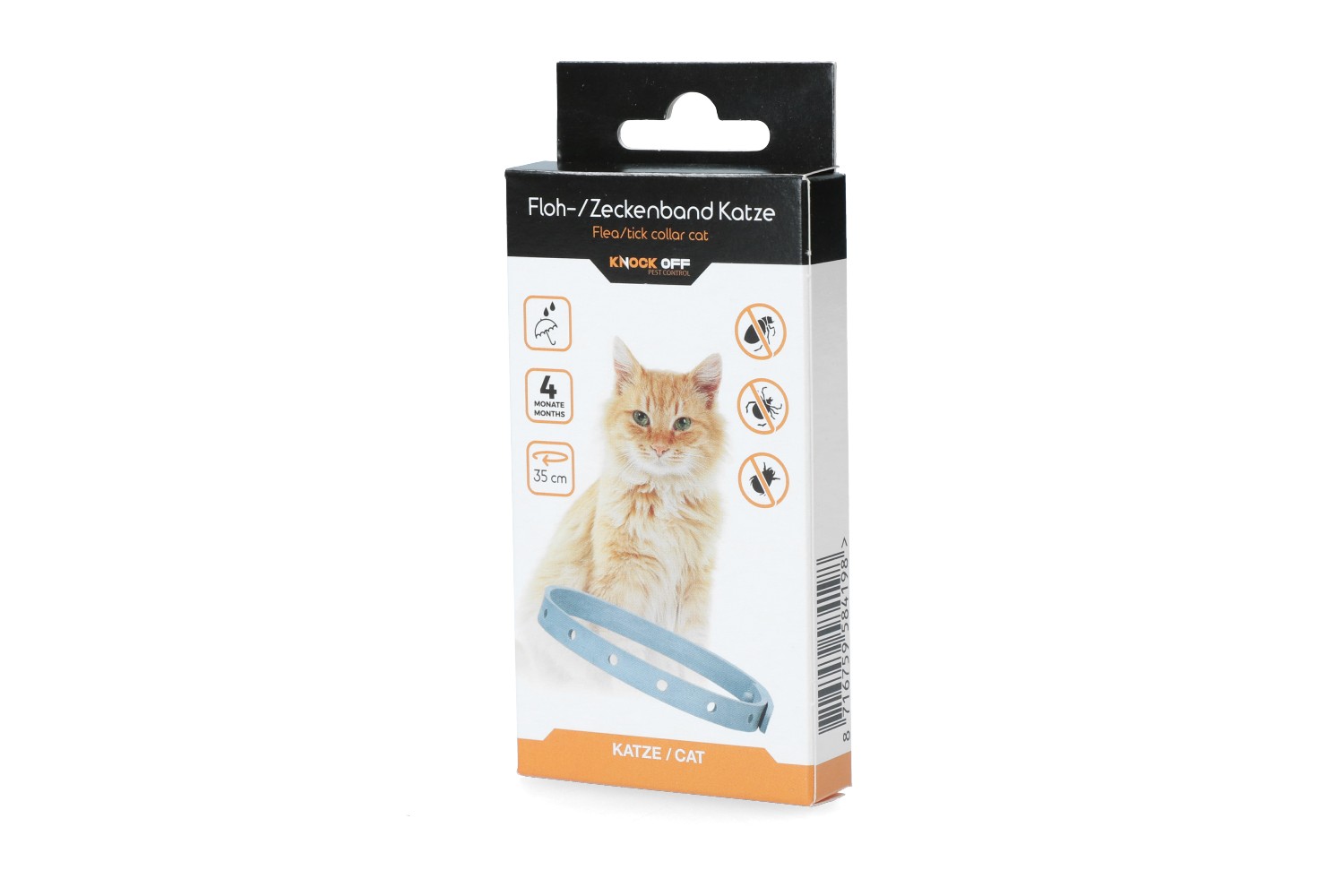 Floh- & Zeckenhalsband Knock Off Katze 35cm DE+EN