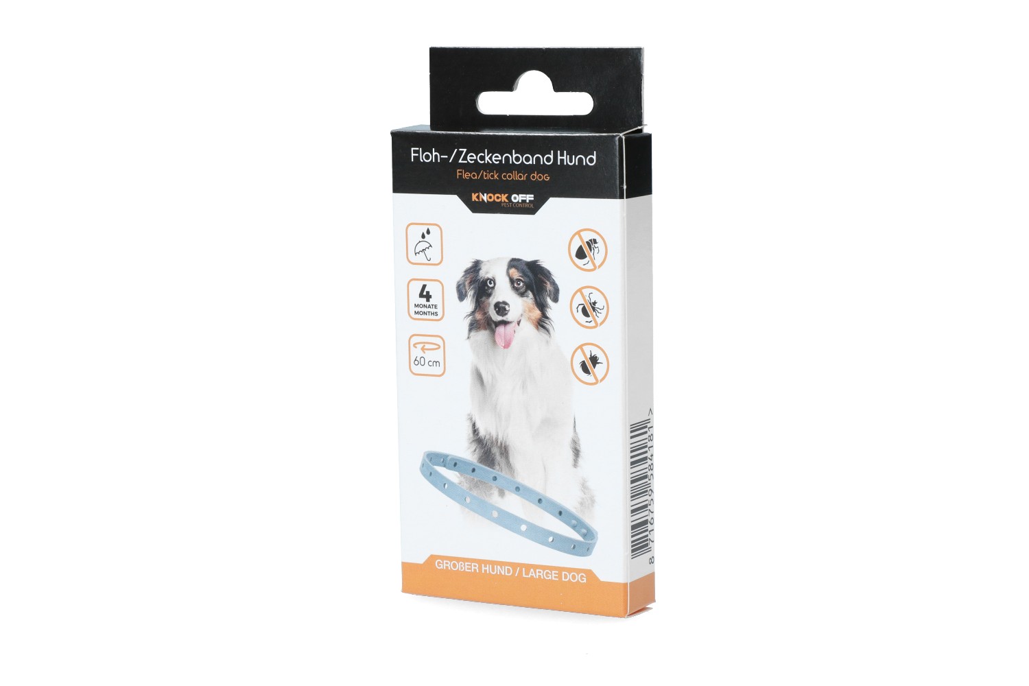 Floh- & Zeckenhalsband Knock Off Hund 60cm DE+EN