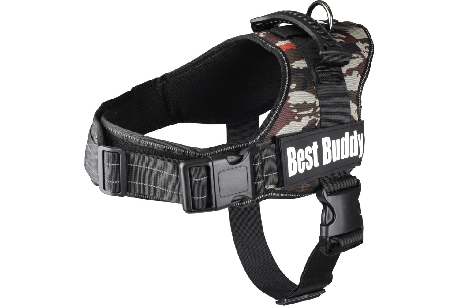 BUMBIN Tactical Dog Harness With Bag - XL Size, Purple Camo, No-Pull Front & Back Clip - View #8