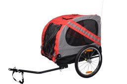 (BTS1FMJU-2) Dog bike trailer Juliette red/grey (1)