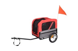 (BTS1FMRO-2) Dog bike trailer Romero red/grey (1)
