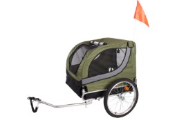 Dog bike trailer Tybalt green (1)