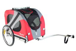 dog bike trailerdoggyride original red grey (BTS2DROR-1#) (1)