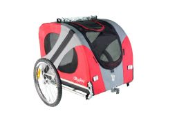 dog bike trailerdoggyride original red grey (BTS2DROR-2) (1)