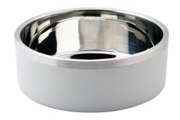 Food & drink bowl stainless steel double wall white (FDB24PDW-1) (1)