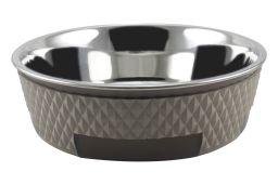 Food & drink bowl stainless steel TPA taupe (FDB24PTP-1) (1)