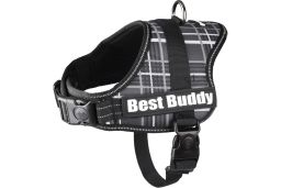(har6flpl-xs) Dog harness Best Buddy Pluto blue grid XXL (1)