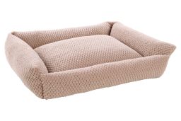Dog bed Jacquard taupe - 80 x 67 x 22 cm (PCB1FLJP-2) (1)