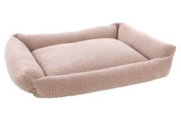Dog bed Jacquard taupe - 100 x 80 x 25 cm (PCB1FLJP-3) (1)