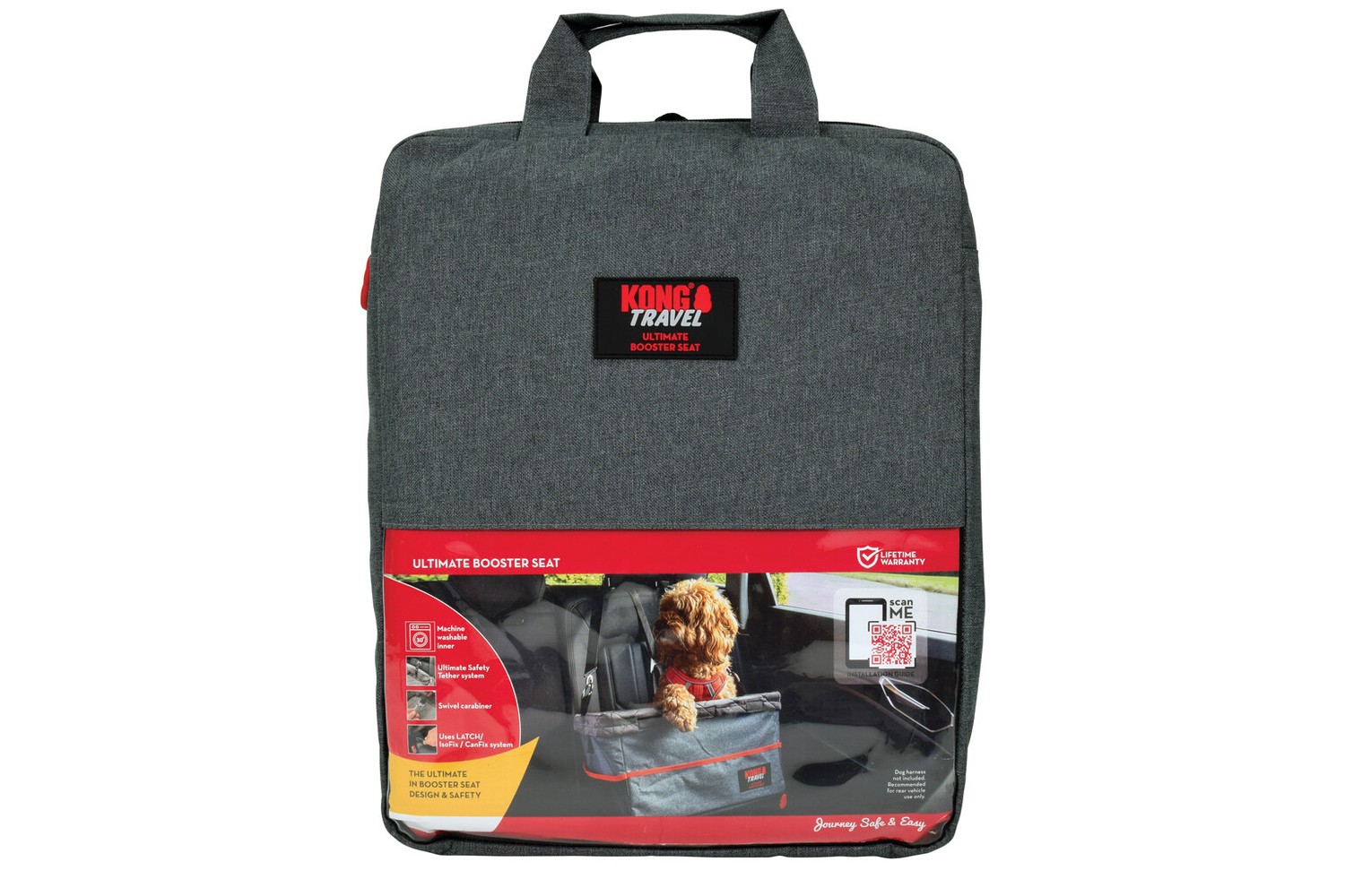 Dog car seat KONG Travel Ultimate Booster Seat & Tether (1) Dog car seat KONG Travel Ultimate Booster Seat & Tether (1)